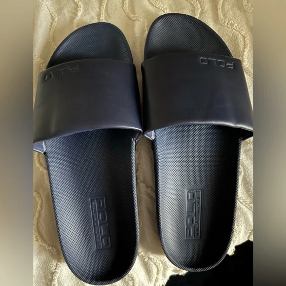 Polo by Ralph Lauren Men's Navy Slide Sandals - Picture 3 of 3